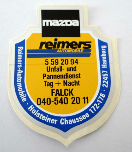 Werbe aufkleber mazda reimers - werbe-aufkleber,
