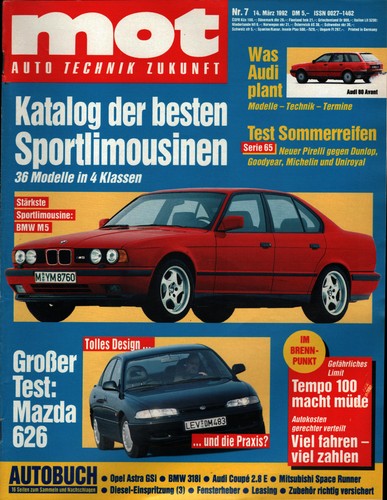 Zeitschrift mot auto 1992 - mot,